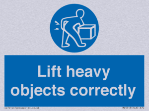 Lift heavy objects correctly